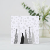 Monochromatische winter witte kerst kaart (Staand voorkant)