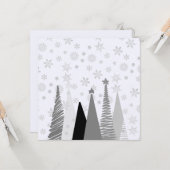 Monochromatische winter witte kerst kaart (Voorkant / Achterkant in situ)