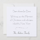 Monochromatische winter witte kerst kaart (Achterkant)