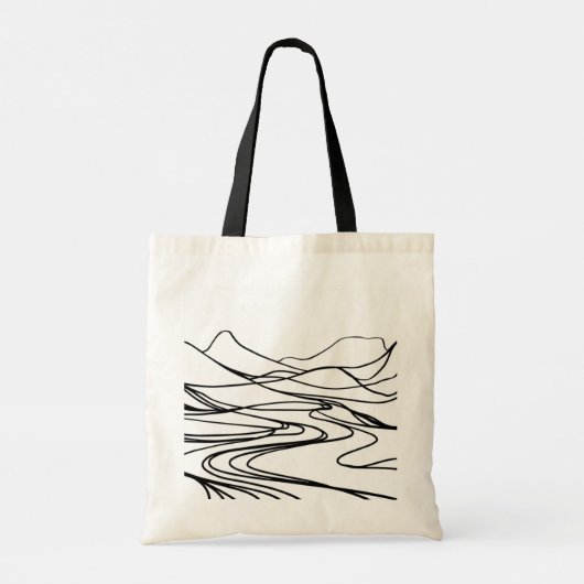 Monochromatische zen canvas tas (Achterkant)