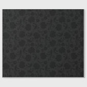 Monochromatische zwart bloemendamast patroon op gr cadeaupapier (Vlak)