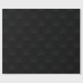 Monochromatische zwarte art-deco-patroon op donker cadeaupapier (Vlak)