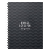 Monochromatische zwarte en grijze geometrische pat notitieboek (Voorkant)