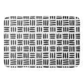 Monochromatische zwarte en witte Basketweve Bath M Badmat (Voorkant)
