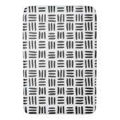 Monochromatische zwarte en witte Basketweve Bath M Badmat (Voorkant Verticaal)
