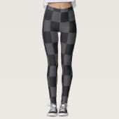 Monochromatische zwarte grijze Kroatische controle Leggings (Voorkant)