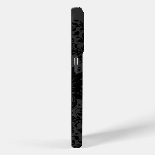 Monochromatische zwarte wervelmandala monogram Case-Mate iPhone case (Achterkant / Rechts)