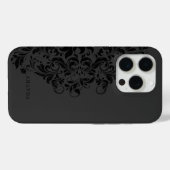 Monochromatische zwarte wervelmandala monogram Case-Mate iPhone case (Achterkant (horizontaal))