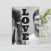 Monochrome Aangepaste Koppels Foto's Valentijnsdag Feestdagenkaart (Staand voorkant)