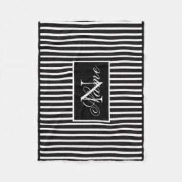 Monochrome aangepaste monogram fleecedeken fleece deken