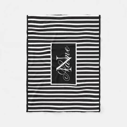 Monochrome aangepaste monogram fleecedeken fleece deken (Voorkant)