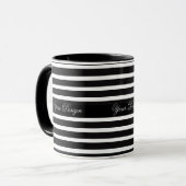 Monochrome aangepaste monogram Mok koffiekopje (Voorkant links)