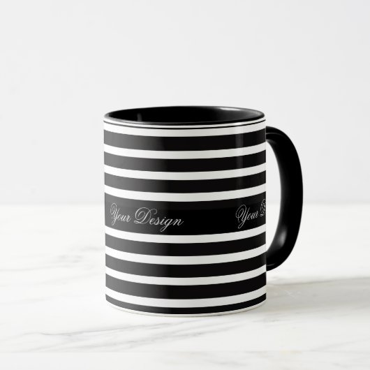 Monochrome aangepaste monogram Mok koffiekopje (Voorkant rechts)