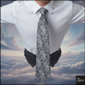 Monochrome Abstract Dense Organic Geometric Repeat Stropdas