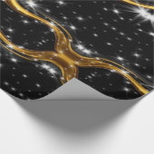 Monochrome Abstract Opulence: High-End Gold Textur Cadeaupapier (Hoek)