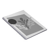 Monochrome Abstracte bladeren Notitieboek (Rechterzijde)