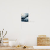 Monochrome Abstracte muurkunst met zachte hellinge Poster (Keuken)