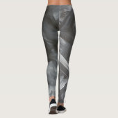 Monochrome Abstracte Penselen Zwart en Wit Leggings (Achterkant)