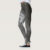 Monochrome Abstracte Penselen Zwart en Wit Leggings (Links)