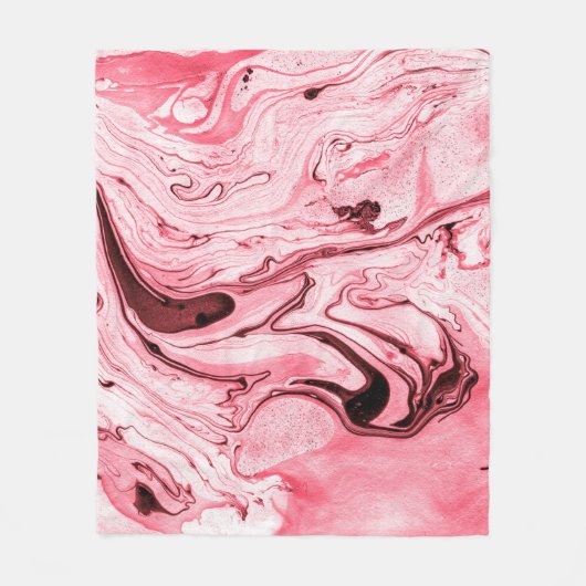 Monochrome Abstracte waterborstel, Red Futuristi Fleece Deken (Voorkant)