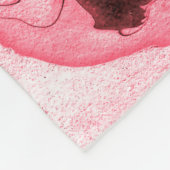 Monochrome Abstracte waterborstel, Red Futuristi Fleece Deken (Hoek)