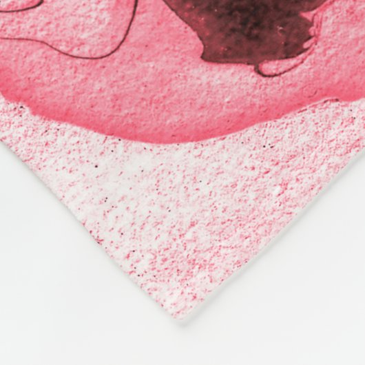 Monochrome Abstracte waterborstel, Red Futuristi Fleece Deken (Hoek)