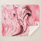 Monochrome Abstracte waterborstel, Red Futuristi Sherpa Deken (Voorkant (horizontaal))