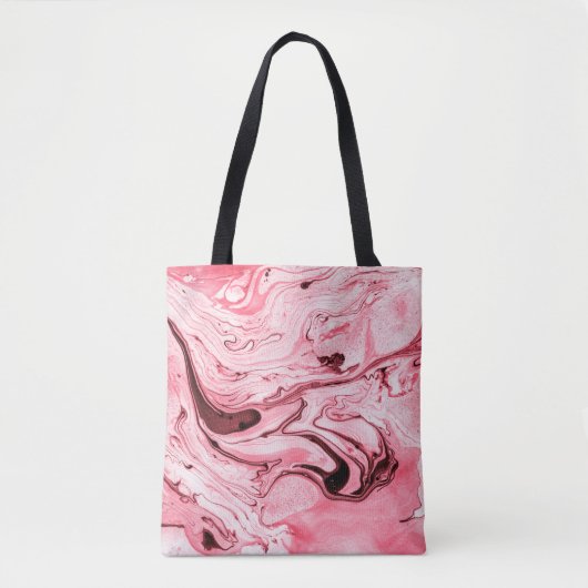 Monochrome Abstracte waterborstel, Red Futuristi Tote Bag (Voorkant)