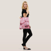 Monochrome Abstracte waterborstel, Red Futuristi Tote Bag (Op model)
