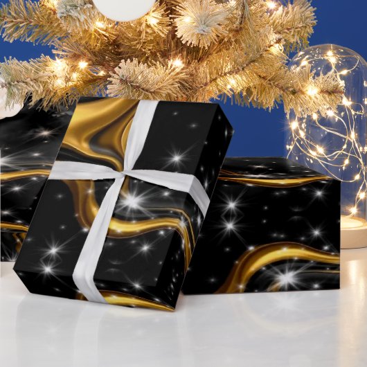 Monochrome Abstracte Weelde: High-End Gouden Textu Cadeaupapier (Feestdagen)