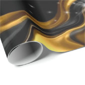Monochrome Abstracte Weelde: High-End Gouden Textu Cadeaupapier (Rol Hoek)