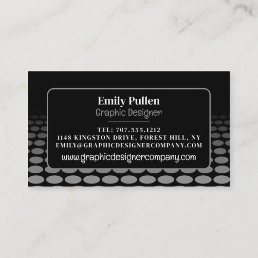 Monochrome afbeelding, grafische ontwerper visitekaartje (Achterkant)