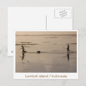 Monochrome afbeeldingen op het eiland Lombok/Indon Briefkaart (Voorkant / Achterkant)