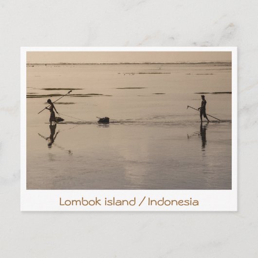 Monochrome afbeeldingen op het eiland Lombok/Indon Briefkaart (Voorkant)