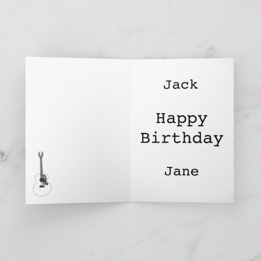 Monochrome akoestische gitaarmuziekinstrumenten kaart (Binnen)