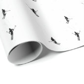 Monochrome alpiene kiers Skiing Illustratie Cadeaupapier (Rol Hoek)