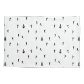 Monochrome alpiene kiers Skiing Illustratie Kussensloop (Achterkant-Links)