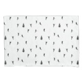 Monochrome alpiene kiers Skiing Illustratie Kussensloop (Voorkant-Links)