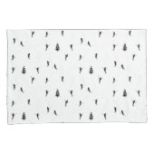 Monochrome alpiene kiers Skiing Illustratie Kussensloop (Voorkant-Rechts)