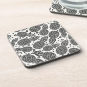 Monochrome anananassen drankjes onderzetter (Linkerzijde)