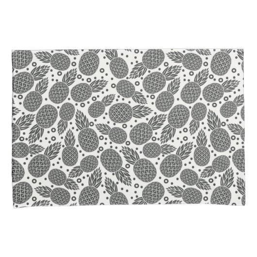 Monochrome anananassen kussensloop (Voorkant-Rechts)