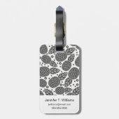 Monochrome anananassen | Monogram Bagagelabel (Achterkant verticaal)