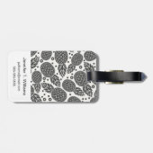 Monochrome anananassen | Monogram Bagagelabel (Achterkant horizontaal)