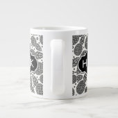 Monochrome anananassen | Monogram Grote Koffiekop (Achterkant)