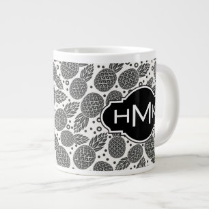 Monochrome anananassen   Monogram Grote Koffiekop