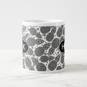 Monochrome anananassen | Monogram Grote Koffiekop (Voorkant)