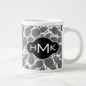 Monochrome anananassen | Monogram Grote Koffiekop (Rechts)