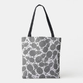Monochrome anananassen | Monogram Tote Bag (Achterkant)