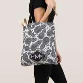 Monochrome anananassen | Monogram Tote Bag (Dichtbij)