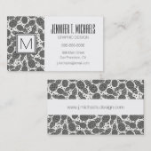 Monochrome anananassen | Monogram Visitekaartje (Voorkant / Achterkant)